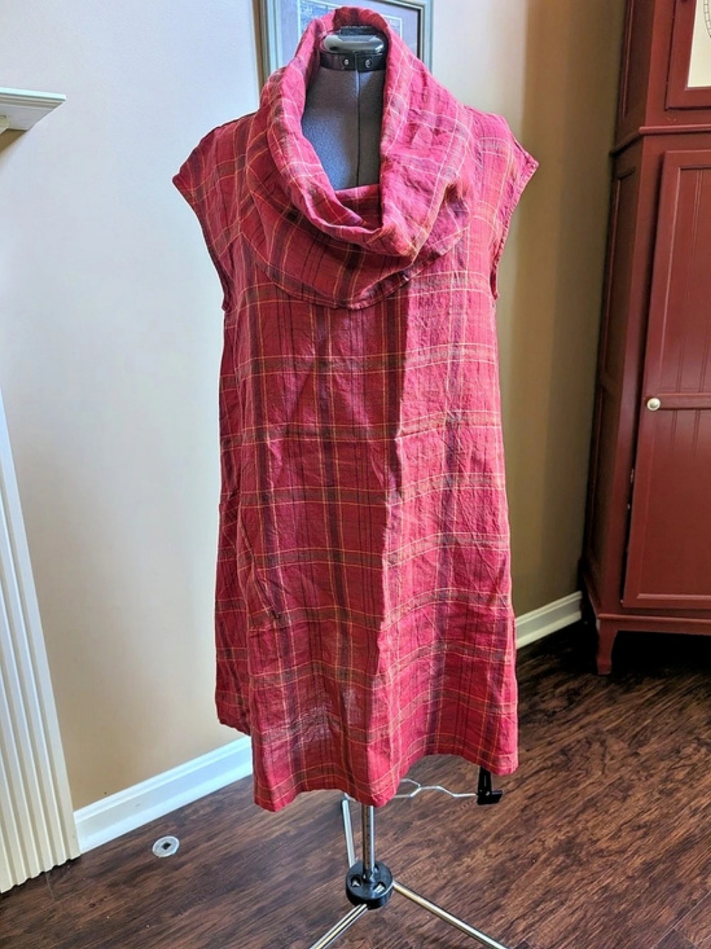 bryn Walker Plaid Cowl Neck Tunic Size Small NWT